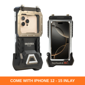 DIVEVOLK SEATOUCH 4 MAX PLUS UNDERWATER HOUSING | BLACK | come with iPhone 12-15 inlay