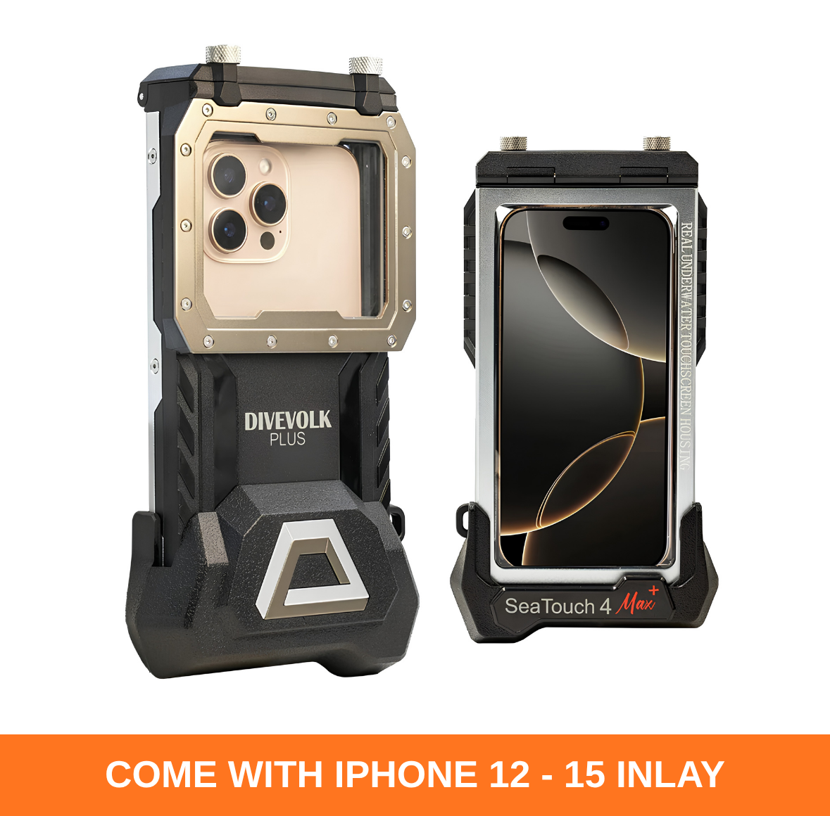 DIVEVOLK SEATOUCH 4 MAX PLUS UNDERWATER HOUSING | BLACK | come with iPhone 12-15 inlay